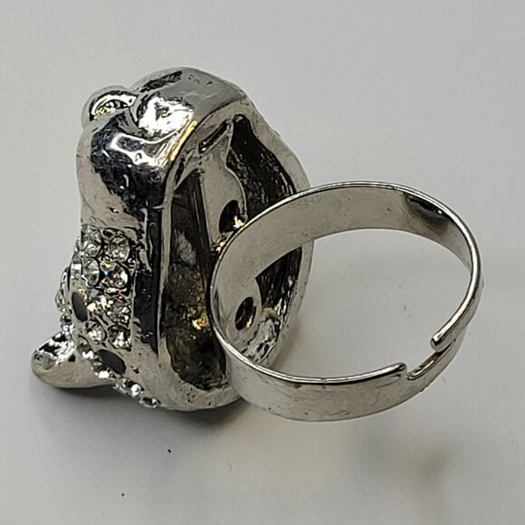 Crystal Leopard Face Adjustable Ring - Picture 4 of 9